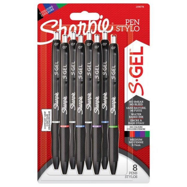 Sharpie - S-Gel 0,7 mm 8-Blister (2198778)