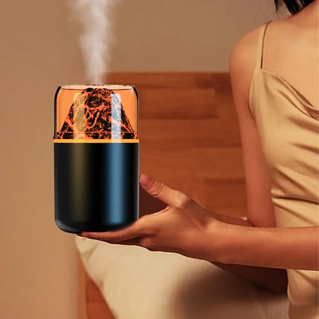 Nawilżacz Powietrza Dyfuzor Zapachowy Led Aromaterapia Efekt Ognia Wulkanu 10