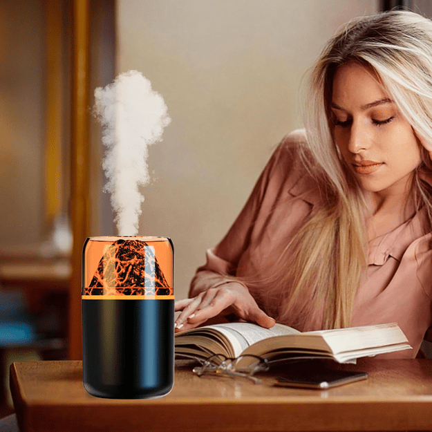 Nawilżacz Powietrza Dyfuzor Zapachowy Led Aromaterapia Efekt Ognia Wulkanu 15