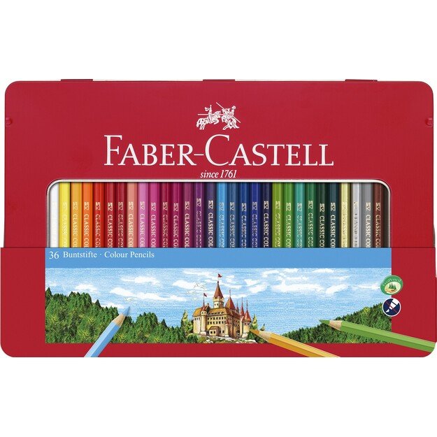 Faber-Castell - Color pencils hexagonal tin 36 pcs (115886)