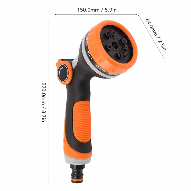 Regulējama smidzinātāja pistole dārza šļūtenes ūdens smidzinātājam