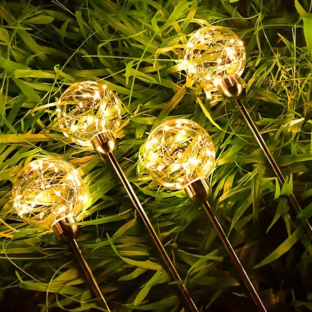 Saules dārza lampas, iebraucamās LED sfēras lampas, ūdensizturīgas, 4 gab.