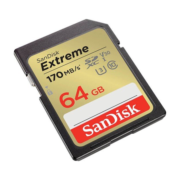 SANDISK - SDXC Extreme 64GB 170MB/s UHS-I C10 V30 U3