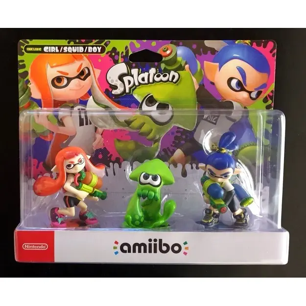 Nintendo Amiibo Splatoon Inkling Girl Squid Boy Triple Pack 3 Figures