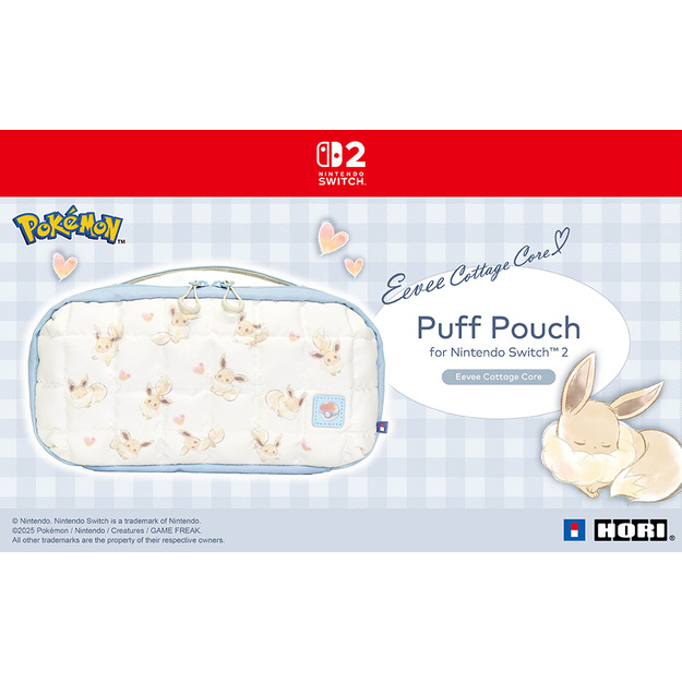 HORI - Puff Pouch for Switch 2 (Eevee Cottage Core) - Blue - Mid-size