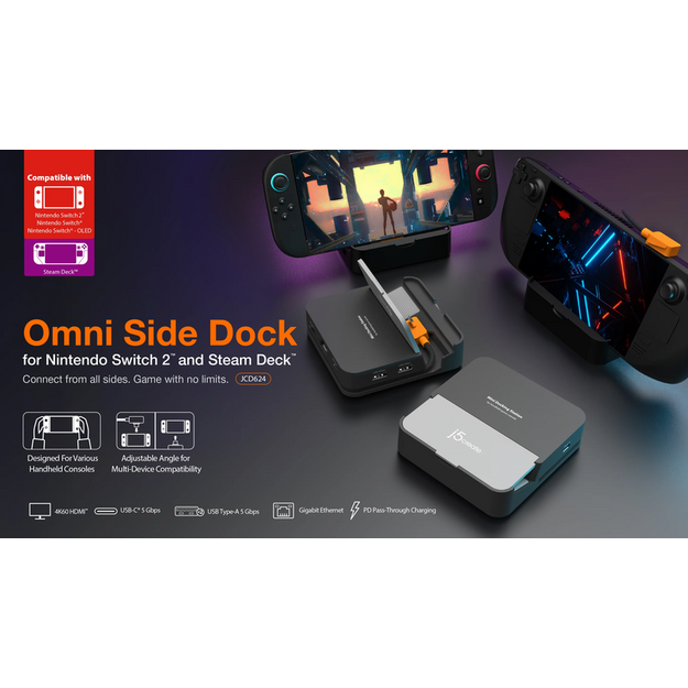 J5create - Omni Side Dock For NSW2 And Steam Deck