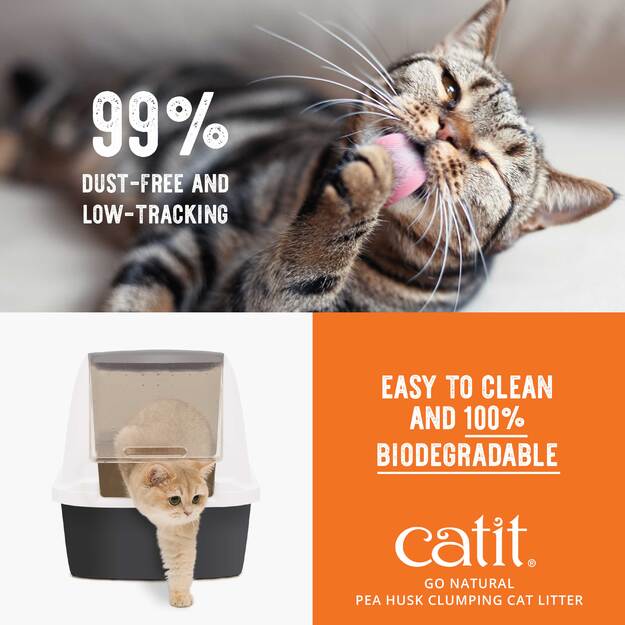 Catit - Go Natural! Pea Husk Pellet Clumping Cat Litter - Vanilla Scent - 2 x 2.8kg (5.6kg total)