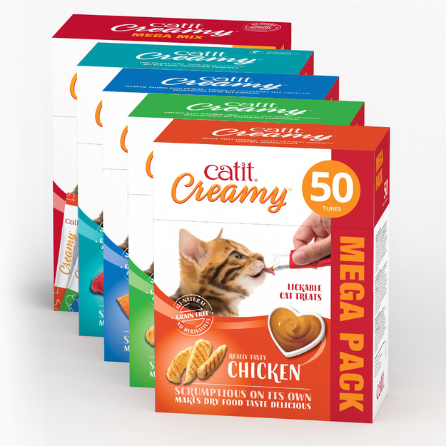 Catit - Creamy Premium Treat for Cats - Chicken with Lamb - Mega Pack (50x10g)