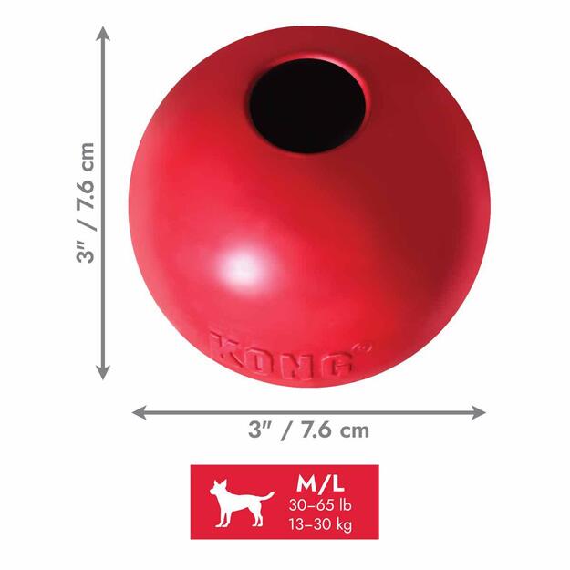 KONG - Ball w/Hole - M/L - 7.5cm