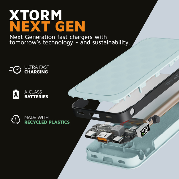 Xtorm - 20W Fuel Series Powerbank 10.000mAh - Teal Blue