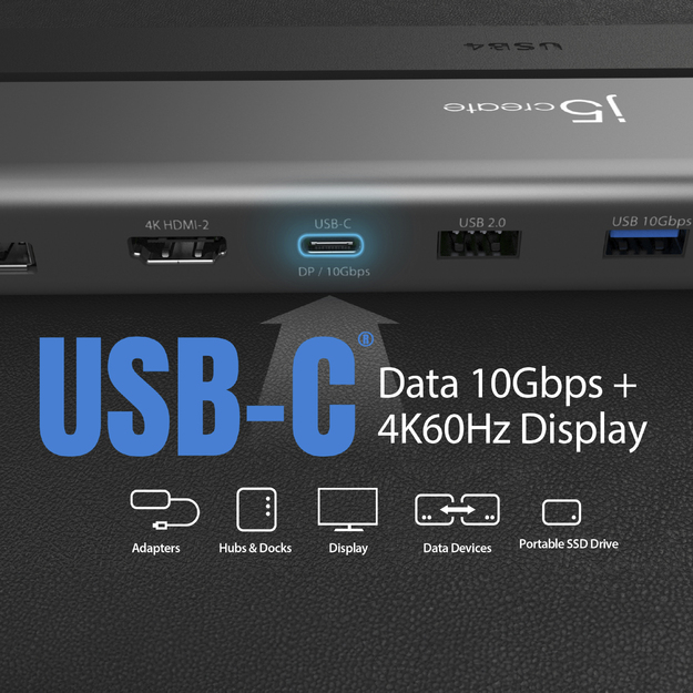 J5create - USB4 Triple 4K Display Docking Station