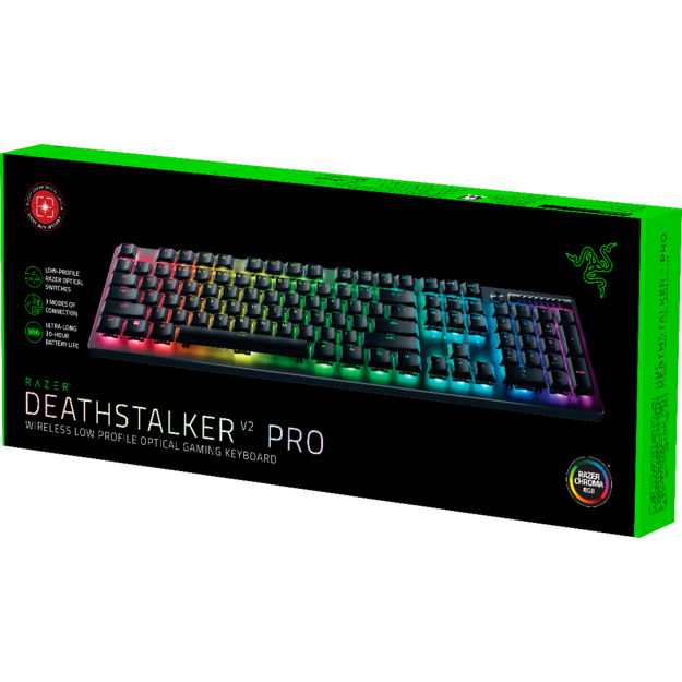 Razer - Deathstalker V2 Pro Wireless Low Profile - Red Switch - Nordic