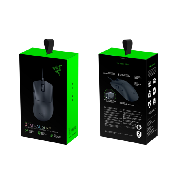 Razer - Deathadder V3 Gaming Mouse - Black