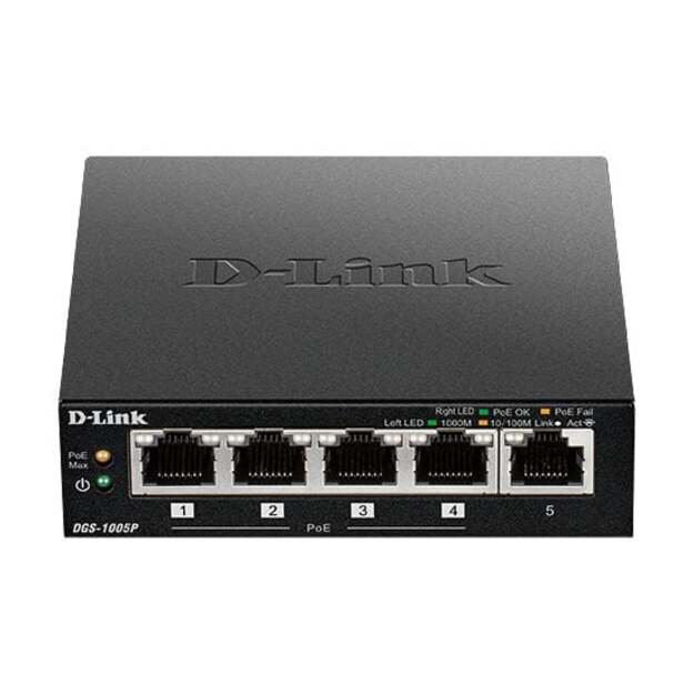 D-link - 5-Port Desktop Gigabit PoE+ DGS-1005P/E