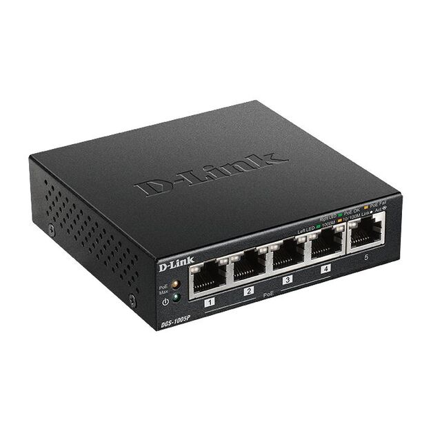 D-link - 5-Port Desktop Gigabit PoE+ DGS-1005P/E