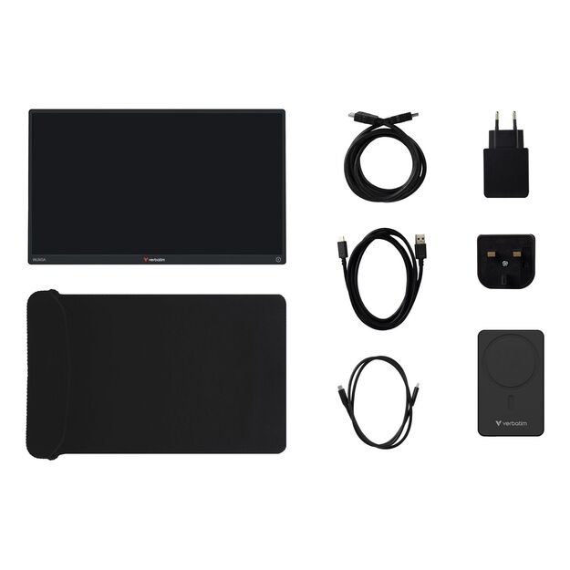 Verbatim - Portable 13.3 WUXGA Touch Monitor ALU with Wireless Power Supply incl. Power Bank 5000mAh