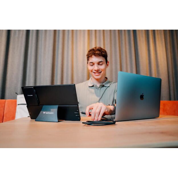 Verbatim - Portable 13.3 WUXGA Touch Monitor ALU with Wireless Power Supply incl. Power Bank 5000mAh