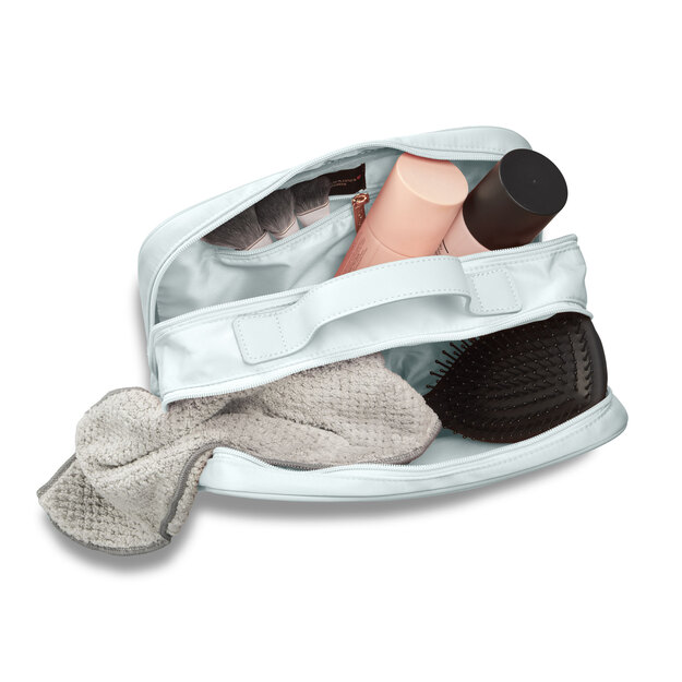 Gillian Jones - 2-Room Traincase - Ocean - Quilted nylon