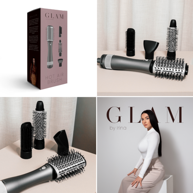 GLAM By Irina - GLAM Hot Air Brush - Black and Grey