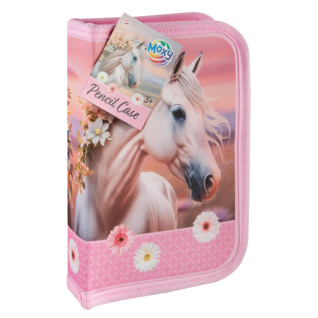Moxy - Horse filled pencil case, 20x13.5cm, 28 pcs: felt tip pens (190004)