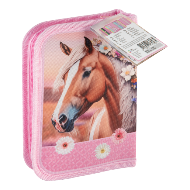 Moxy - Horse filled pencil case, 20x13.5cm, 28 pcs: felt tip pens (190004)