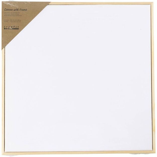 Stretched Canvas with Frame - size 30x30 cm - 280 g - white (257330)