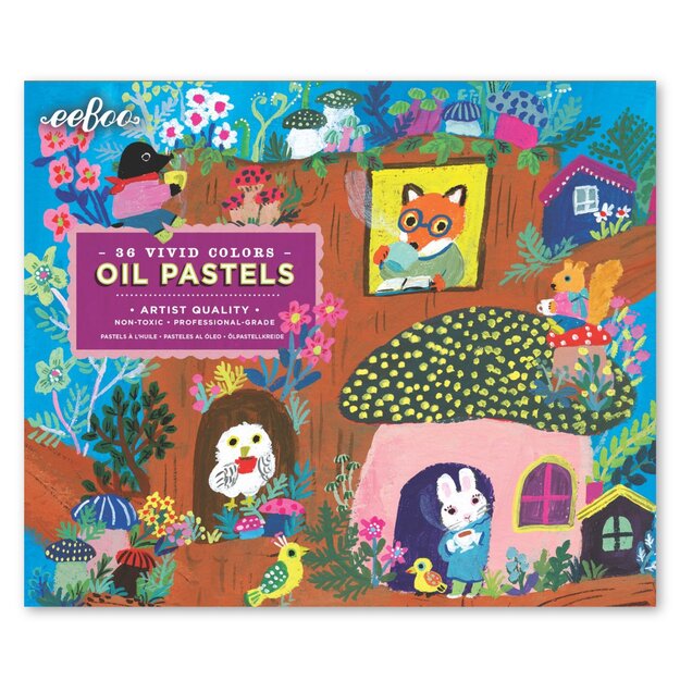Eeboo - Oil Pastels 36 pcs - Yumi's Mushroom House (EPAS174)