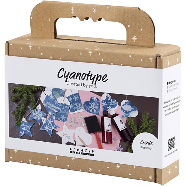 Mini Craft Kit Cyanotype - Gift labels - blue - silver (977855)