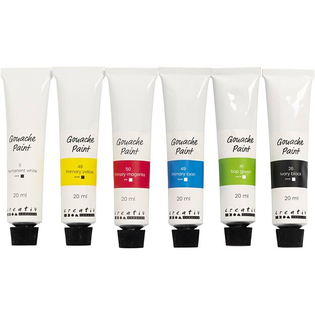 Gouache Paint - standard colours - 6x20 ml (35600)