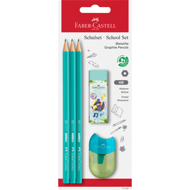 Faber-Castell - Graphite pencil - School set -  Blue