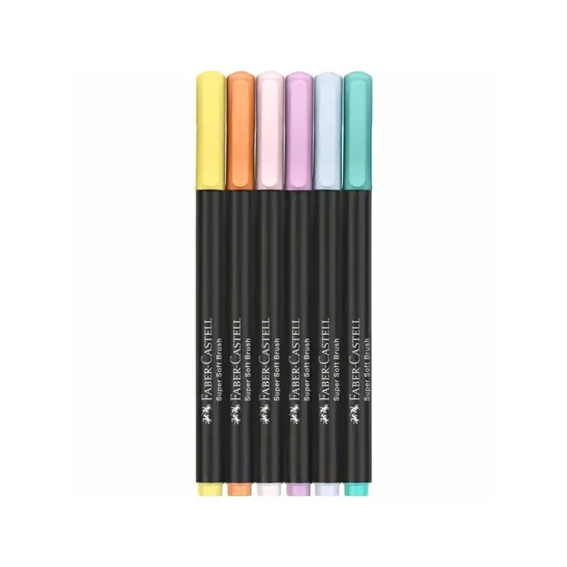Faber-Castell - Brush pens Black Edition - 6x Pastel (116453)