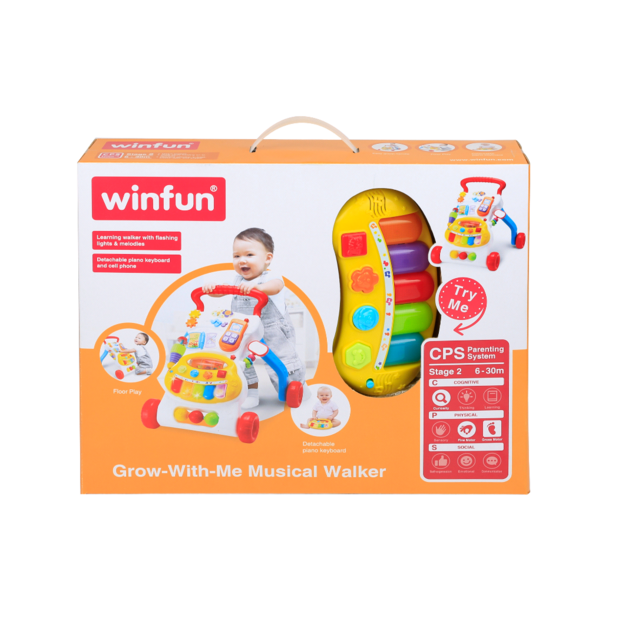 Winfun - Grow-with-Me Musical Walker (000804)