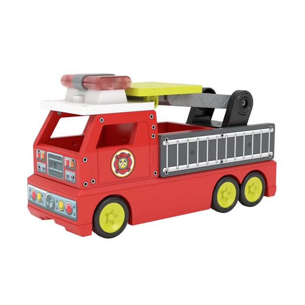 Tile Town - Fire Truck, Magnetic Building and Play Set with Light and Sound (90314)