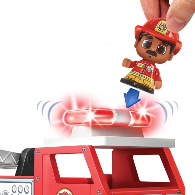 Tile Town - Fire Truck, Magnetic Building and Play Set with Light and Sound (90314)