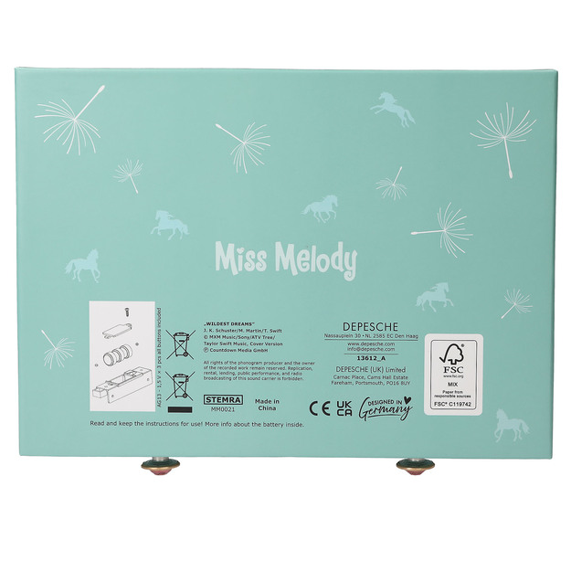 Miss Melody - Big Jewellery Box with Code and Sound - Soft Green