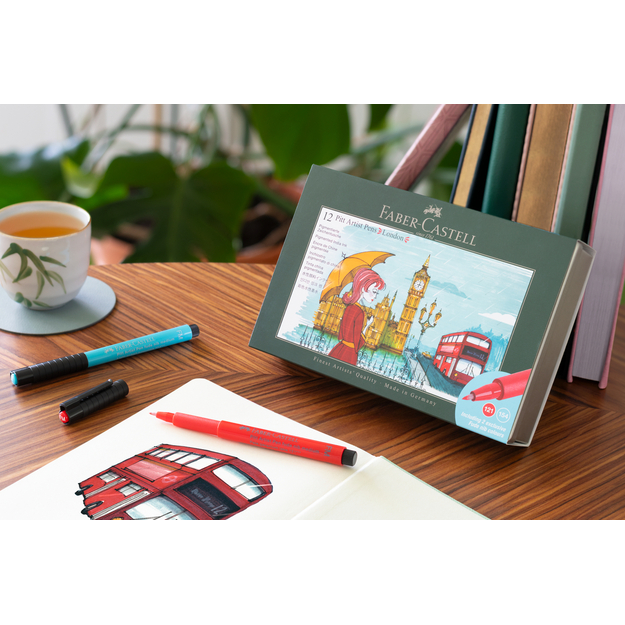 Faber-Castell - Pitt Artist Pen tin set - London - 12 pcs (267137)