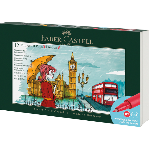 Faber-Castell - Pitt Artist Pen tin set - London - 12 pcs (267137)