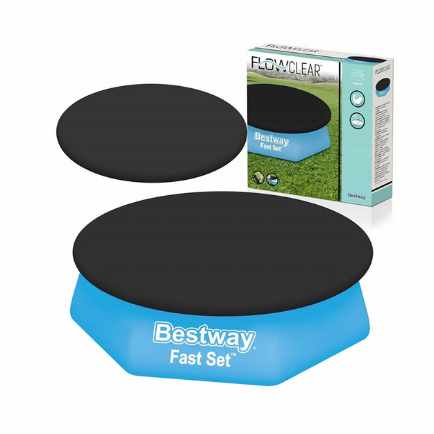 Bestway 58032 PVC baseina aizsargpārklājs, Ø 244 cm, melns, apaļš