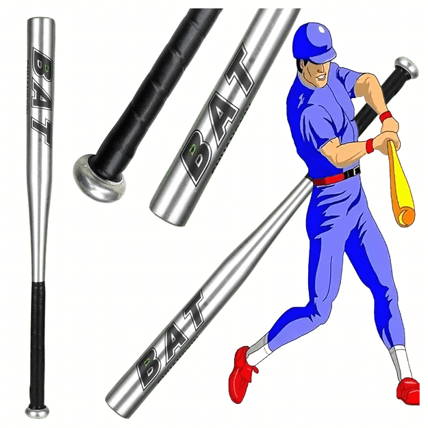 Kij Baseballowy Bejsbolowy Bat Aluminiowy 25  64cm Mocny Treningowy Srebrny