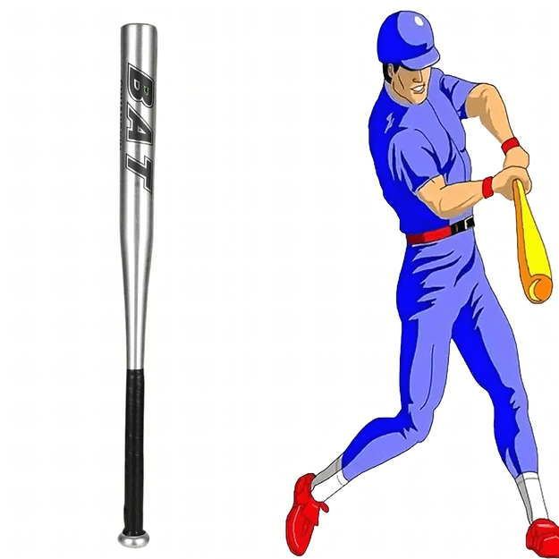 Kij Baseballowy Bejsbolowy Bat Aluminiowy 25  64cm Mocny Treningowy Srebrny 1