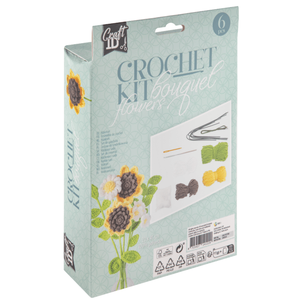 Craft ID - Crochet kit Flower Bouquet - Yellow - 6 pcs (CR1737/GE) 1