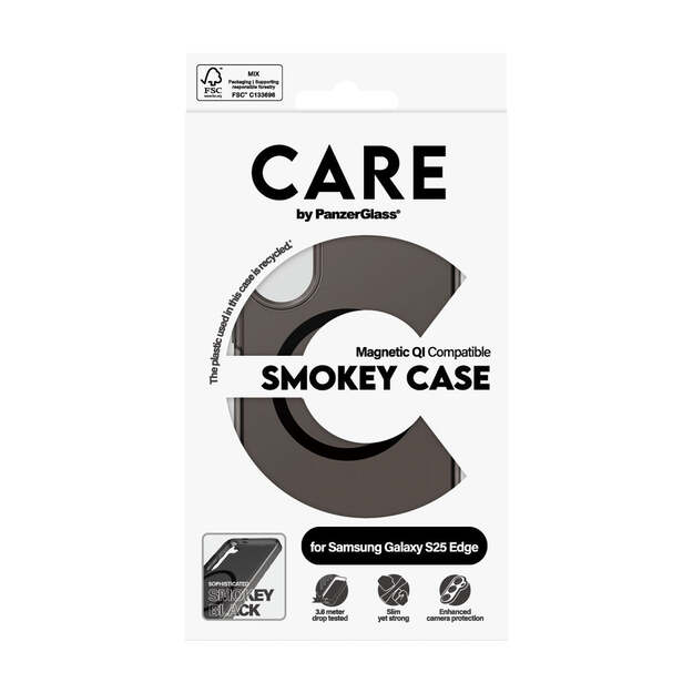 CARE by PanzerGlass - Flagship Case Urban Combat Smokey m. Sort Qi Compatible Samsung S25 Edge 2