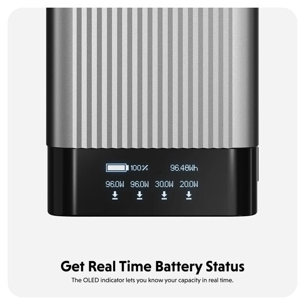 Hyper - HyperJuice 245W USB-C 100Wh Power bank with OLED Display 8