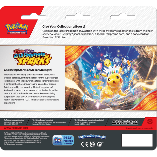 Pokemon - SV8 Surging Sparks Blister 3P (POK85938)