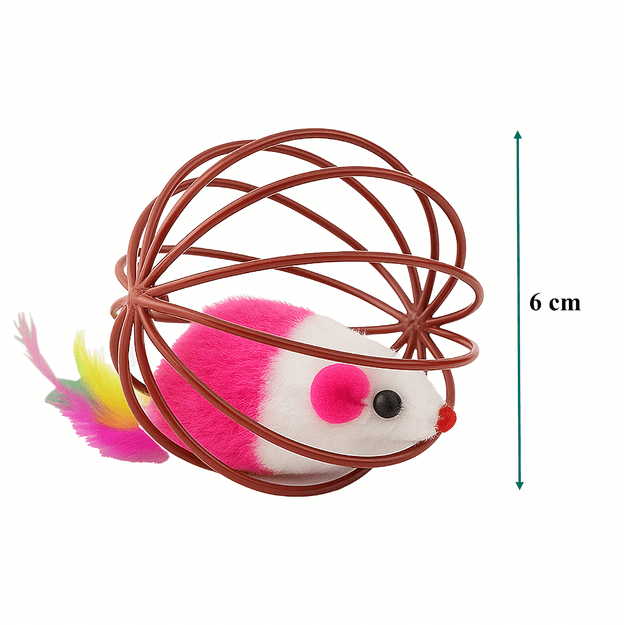Žaislinis kamuoliukas katei Interaktyvi pelė Piórka Rattle Wire Ball 2