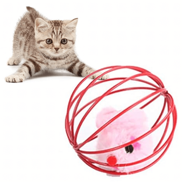 Žaislinis kamuoliukas katei Interaktyvi pelė Piórka Rattle Wire Ball 1