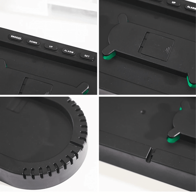 Elektroninis sieninis laikrodis Skaitmeninis didelis LED temperatūros žadintuvas 38 cm Nuotolinio valdymo pultas
