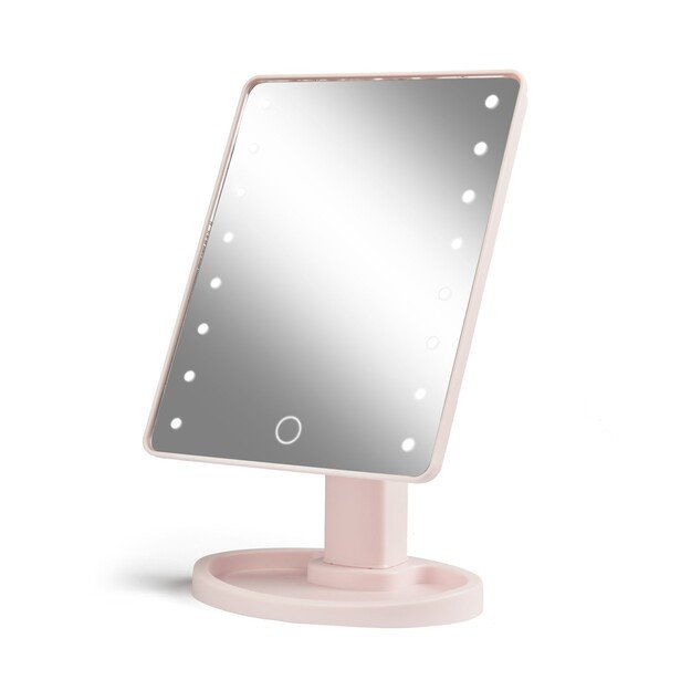 Gillian Jones - Hollywood mirror with Touch, LED light and USB-C - Rosa