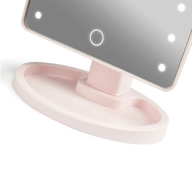 Gillian Jones - Hollywood mirror with Touch, LED light and USB-C - Rosa