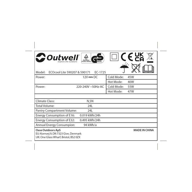 Outwell - ECO Prime Cooler Bag / Heating Bag 24 L 12V/230V (590171)